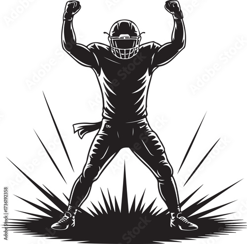 Touchdown celebration silhouette vector