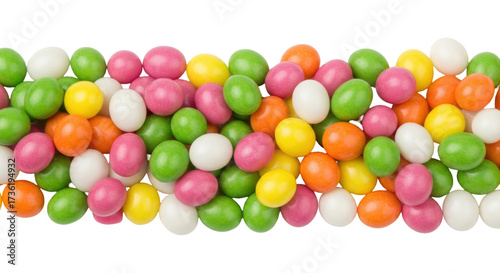Φωτογραφία Isolated sugared almonds confection as colorful dragees, pastel candy coated, an