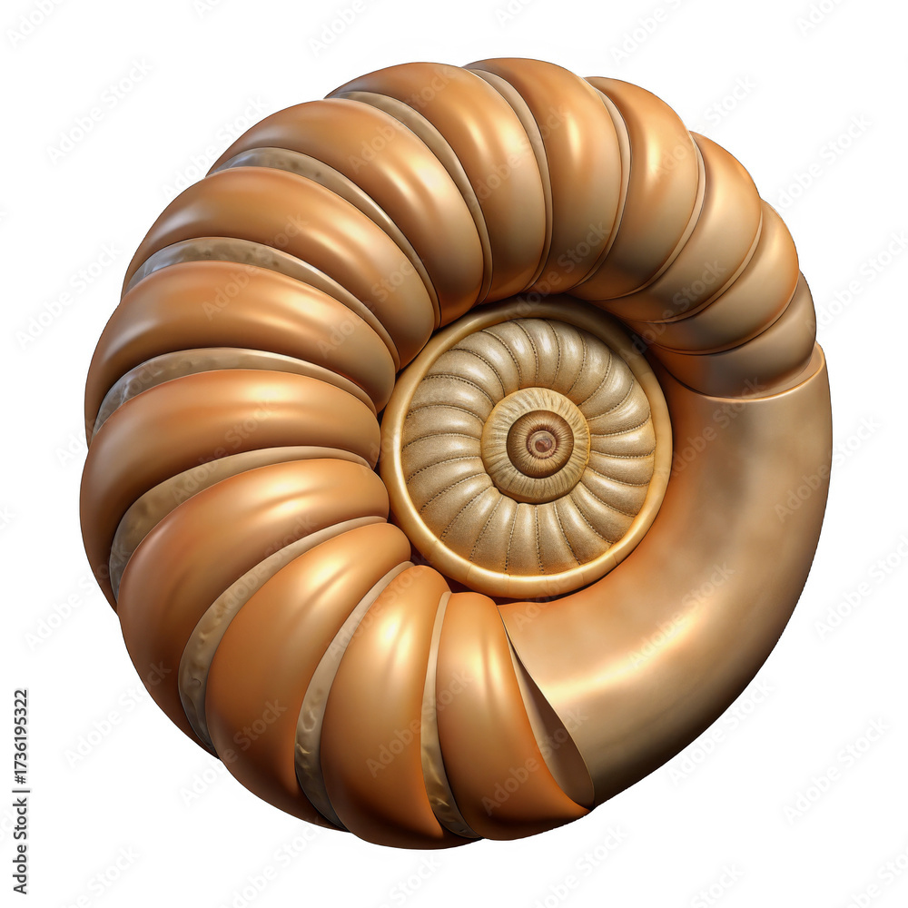 Obraz premium Fossilized ammonite shell spiral pattern
