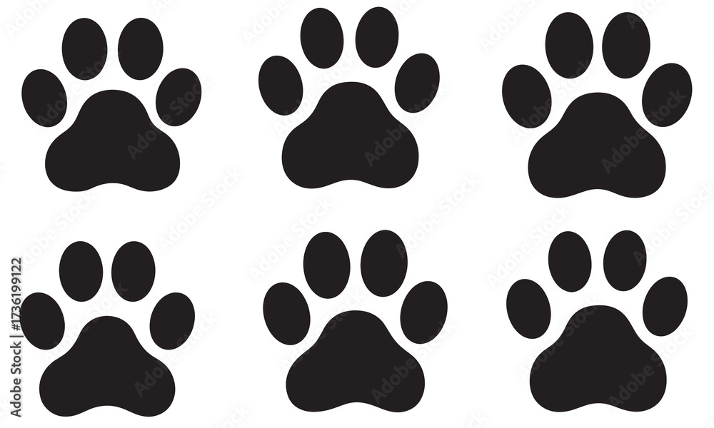Fototapeta premium Whimsical Paw Print Pattern Playful Animal Track Designs for Creative Projects Pet Lovers and Veterinary Themes