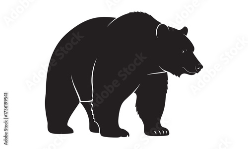 Strong and Majestic Black Bear Silhouette Standing Tall A Symbol of Wildlife and Untamed Nature