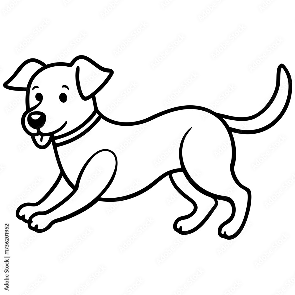 Fototapeta premium Happy Puppy Playing with Ball Vector