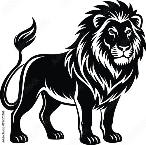 Proud Lion Silhouette Logo Vector