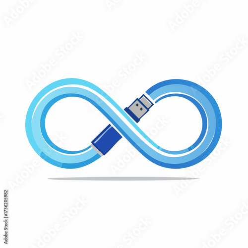 Creative design of a USB cable shaped as an infinity symbol representing limitless data