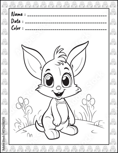 Bold and Easy Easter Coloring Page & Book for Adults and Kid. High resolution (300 DPI), Ready to print on standard 8.5x11-(A4) inch paper With (No Bleed), Black and White. Vector illustration
