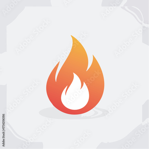 Creative flame illustration on a soft background, with gradient color and soft edges