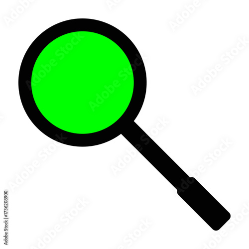 empty black color search icon green screen vector design