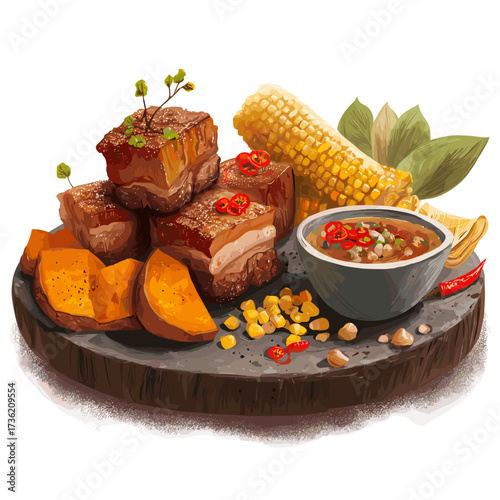 Crispy Peruvian Chicharrón with Sweet Potato and Sala
