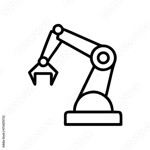 Industrial robotic arm automation machine icon