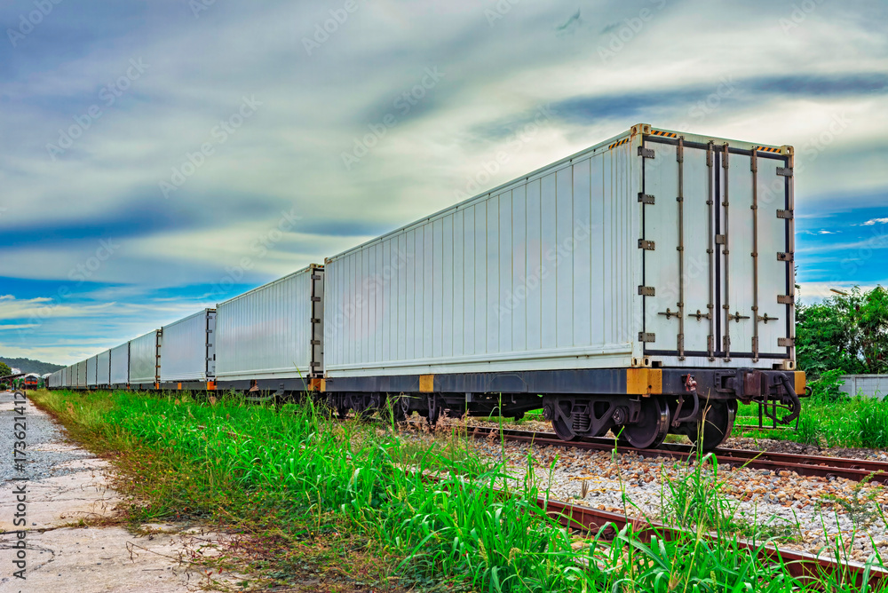 Obraz premium Container freight train with air conditioning.