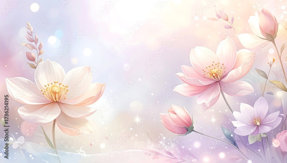 Fototapeta premium Delicate pastel floral background