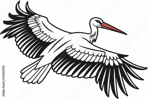 stork with wings