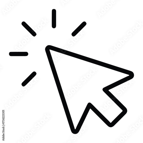 Clicking cursor showcases a simple yet impactful design, perfect for illustrating user interaction and navigation in digital interfaces and presentations