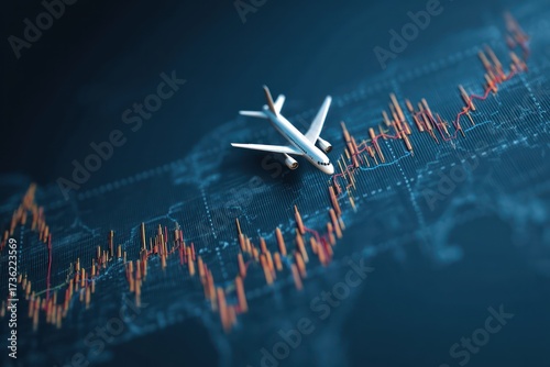 Wallpaper Mural Stock market graph chart for airplane ticket prices Torontodigital.ca