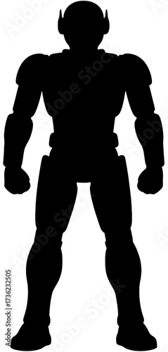 Futuristic Robot Silhouette | Sci-Fi Humanoid Vector