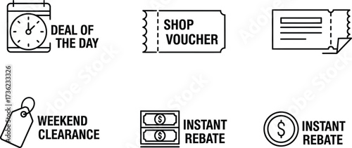 Vector art of deal and discount graphics