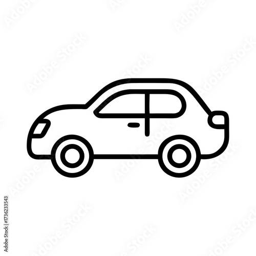 Simple outline of a compact car in minimalist style  
