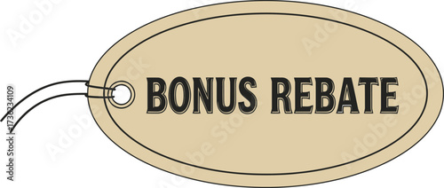 Vector art of a bonus rebate tag 
