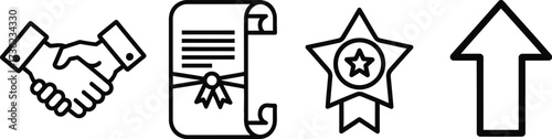 Vector art of business and success symbol in line art style