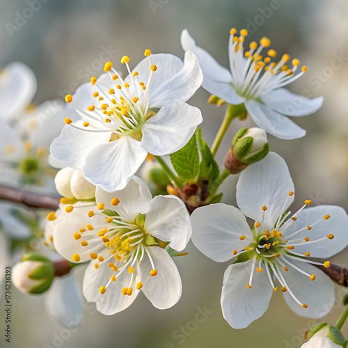 closeup of apple blooms