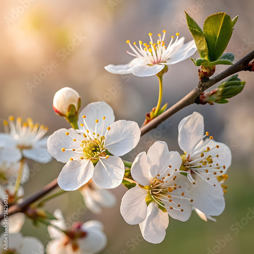 closeup of apple blooms