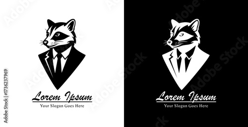 Professional black-suited civet logo design