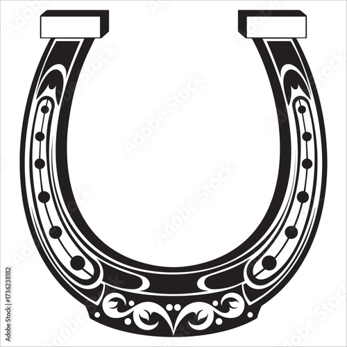 Horseshoe Good Luck Charm Vintage Icon Design
