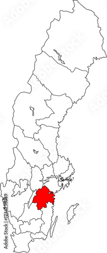 Detailed vector map of Sweden highlighting Östergötland County, a dynamic central region known for major cities, universities, and industrial output.

