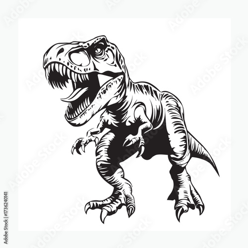  t rex on white background
