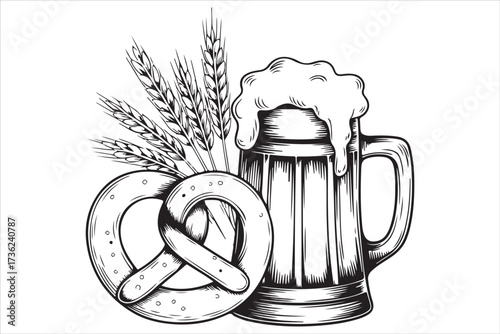 Oktoberfest Vector Icons Traditional German Beer Festival Design Collection.