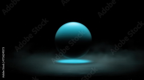 Abstract sphere of light glowing in dark space