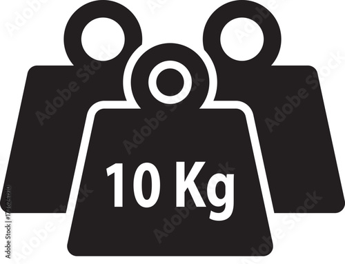 Silhouette icon of ten kilogram calibration weights