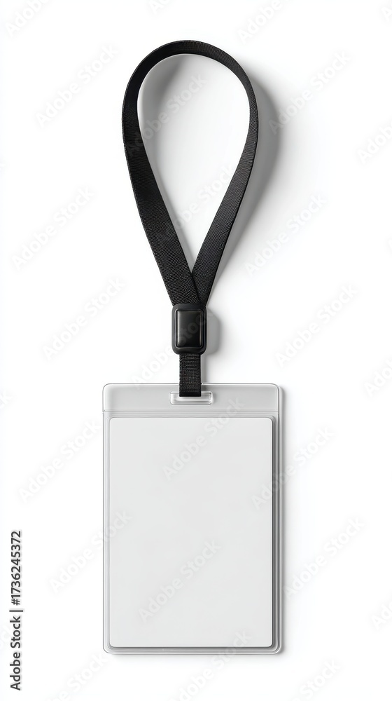 Fototapeta premium Stunning photo of blank name tag isolated on white background for event or identification.