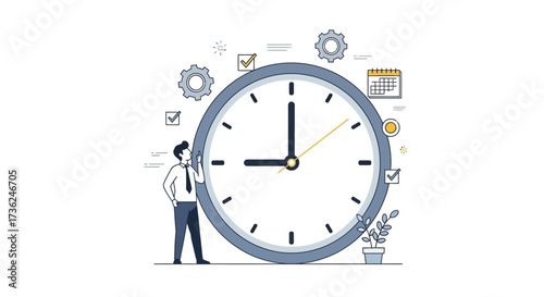 Time Management Illustration Optimizing Schedules and Efficiency