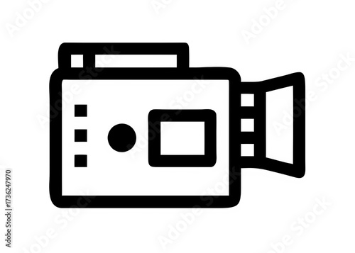 Simple camera icon illustration design, perfect for multimedia and video recording concepts