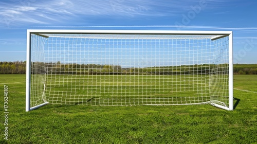 Football field with visible goalposts at both ends