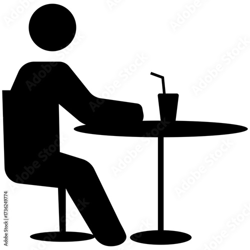 Person Drinking Alone Cafe Relaxation