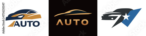Three distinct car logos are displayed on a black background, each featuring unique design elements and colors. These logos highlight modern branding in the automotive industry.
