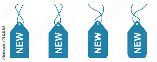 Set of new arrival tag icon set.