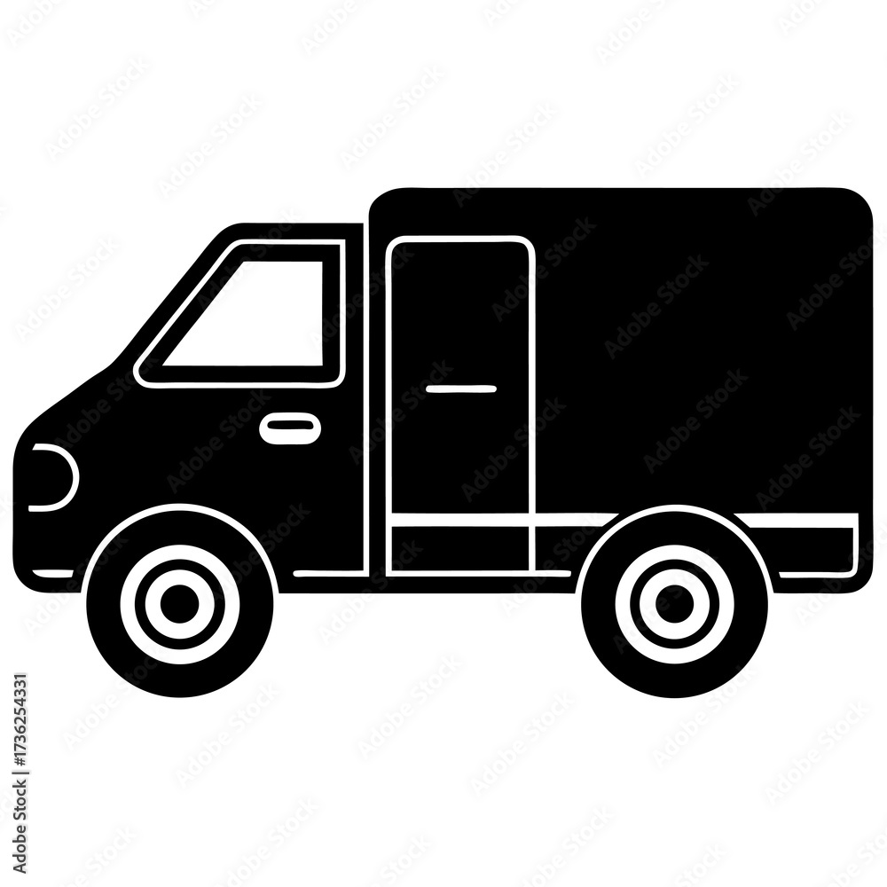 Fototapeta premium Minimalist delivery truck icon featuring a sleek modern van design perfect for logistics and shipping services symbolizing efficient transportation and package delivery