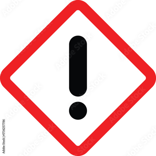 red diamond warning sign with an exclamation mark