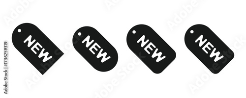 New tag symbol icon, new product, novelty, newest item. 