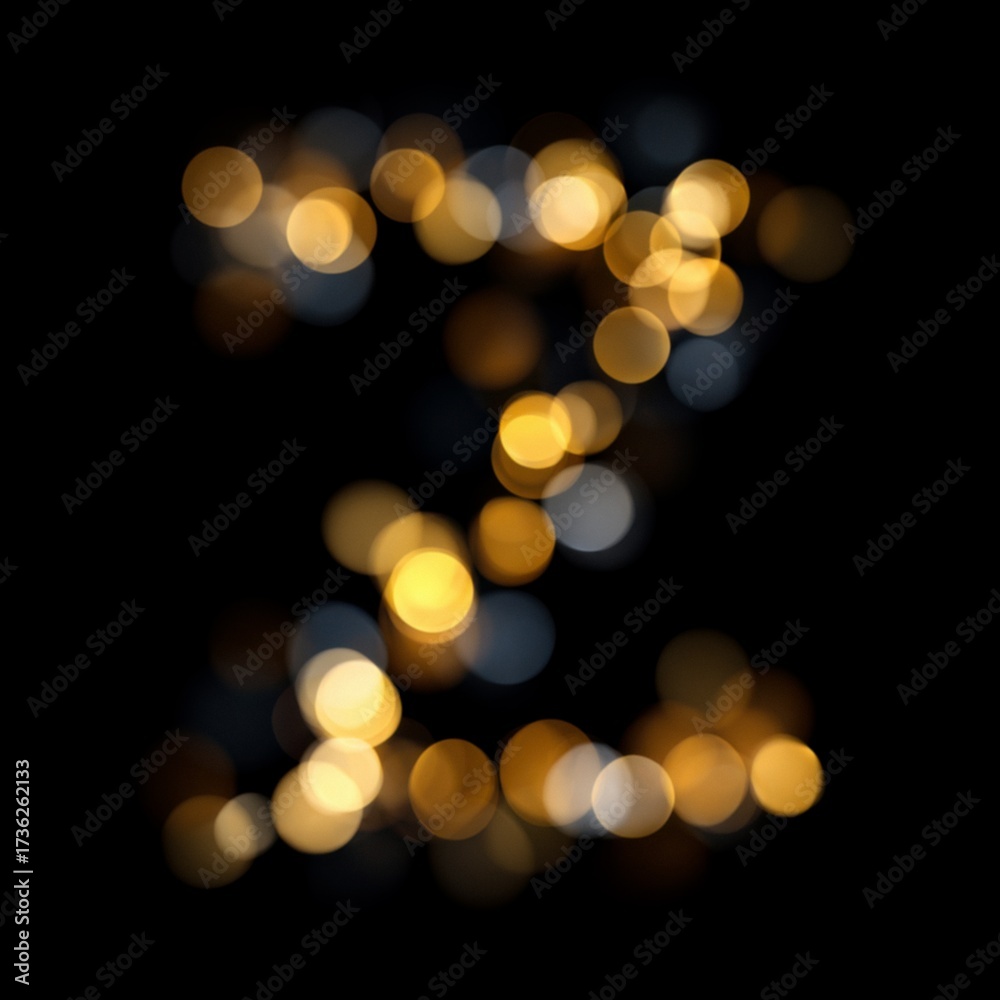 Obraz premium Letter Z Golden Warm Bokeh Letters Overlays Collection for Commercial Photography with Creative Text Effects and Blurred Backgrounds in Soft Focus