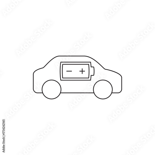 Internal Car Battery Outline Icon