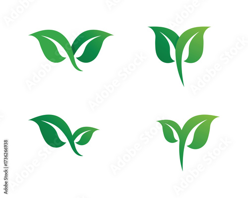 Tree leaf vector logo design, eco-friendly concept.