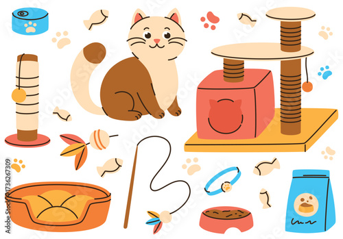 Cute toys for pets. Cat care products.