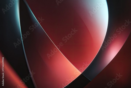 Abstract layered design with red, black, and light accents, elegant curves
