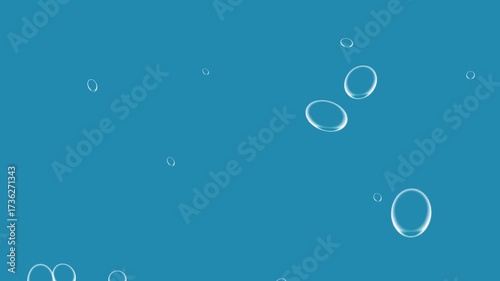 Floating Bubbles in Clear Blue Water Abstract Ocean Scene for Stock.