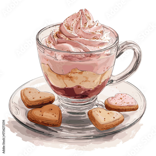 Suspiro a la Limeña Peruvian Dessert Vector Illustration