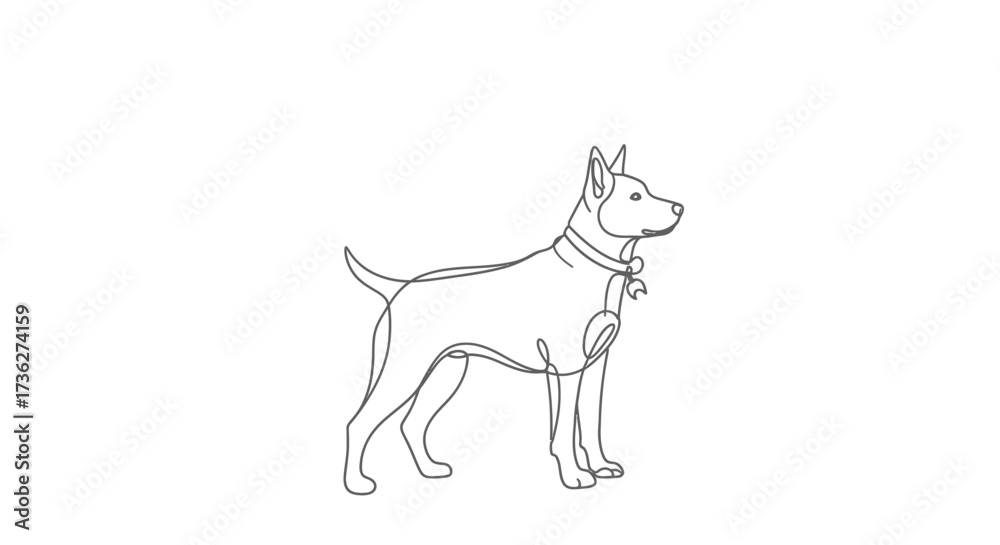 Fototapeta premium Elegant Line Art Illustration of a Dog A Minimalist and Stylish Outline for Artistic Projects and Design Elements